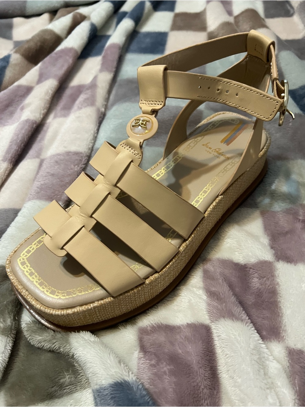 Sam Edelman Beige Strappy Sandals for Women - Picture 5 of 7